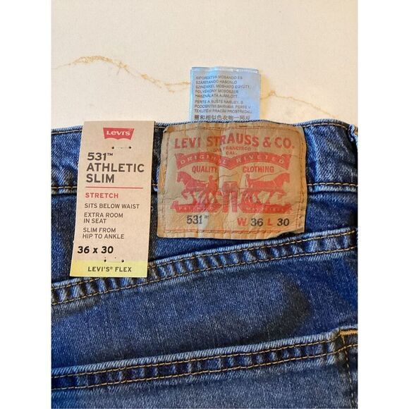 NEW Levi Strauss 531 Athletic Stretch Sz 36x30 Flex Eco Performance - Picture 8 of 9